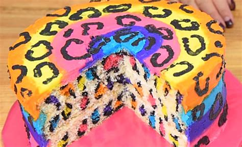 rainbow leopard cake for teens.